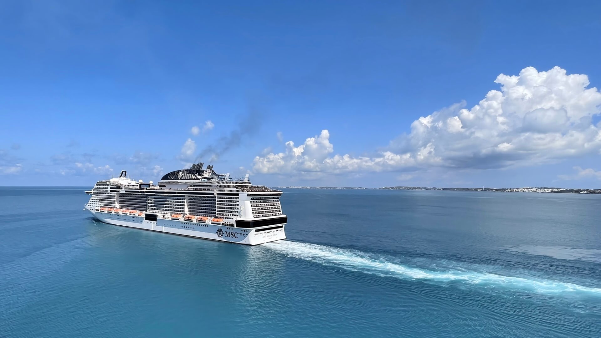 MSC Cruise Ship Underway at Sea